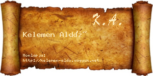 Kelemen Aldó névjegykártya